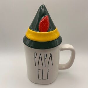 Rae Dunn Artisan Collection Ceramic Papa Elf Mug with Pointed Hat Lid